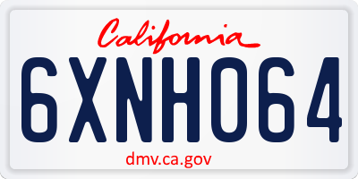 CA license plate 6XNH064