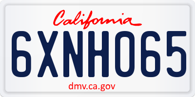 CA license plate 6XNH065