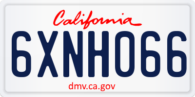 CA license plate 6XNH066