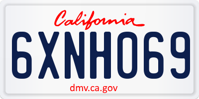 CA license plate 6XNH069