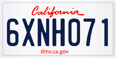 CA license plate 6XNH071