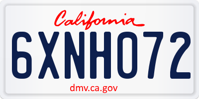 CA license plate 6XNH072