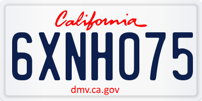 CA license plate 6XNH075