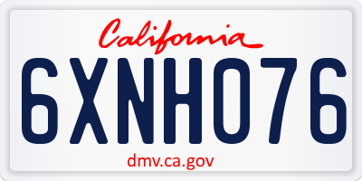 CA license plate 6XNH076