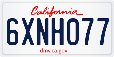 CA license plate 6XNH077