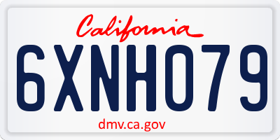 CA license plate 6XNH079