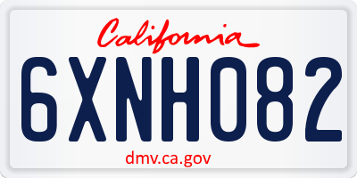 CA license plate 6XNH082
