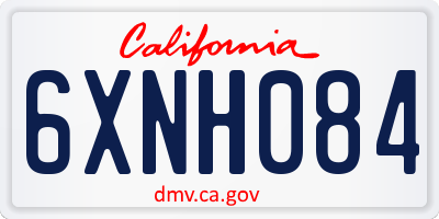 CA license plate 6XNH084