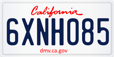 CA license plate 6XNH085