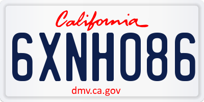 CA license plate 6XNH086