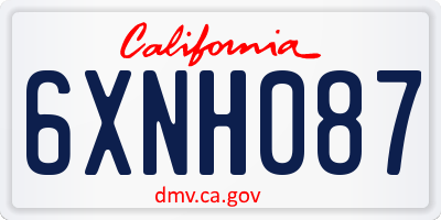 CA license plate 6XNH087