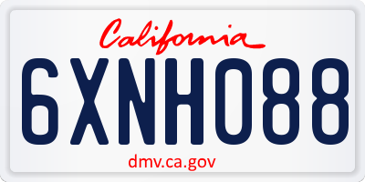 CA license plate 6XNH088
