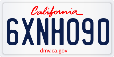 CA license plate 6XNH090