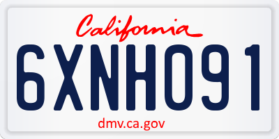 CA license plate 6XNH091