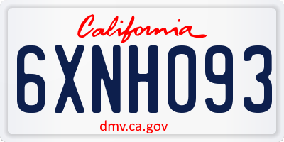 CA license plate 6XNH093