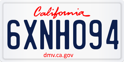 CA license plate 6XNH094