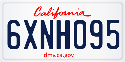 CA license plate 6XNH095