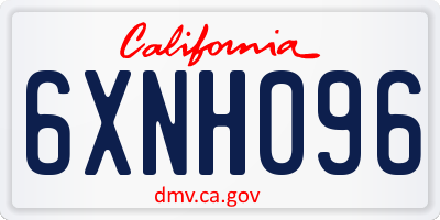 CA license plate 6XNH096