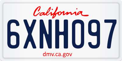 CA license plate 6XNH097