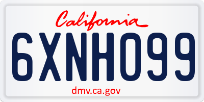 CA license plate 6XNH099