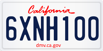 CA license plate 6XNH100