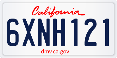 CA license plate 6XNH121