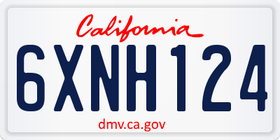 CA license plate 6XNH124