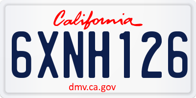 CA license plate 6XNH126