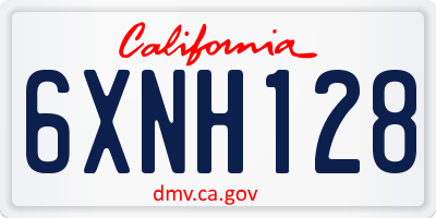 CA license plate 6XNH128
