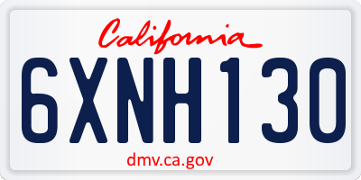 CA license plate 6XNH130