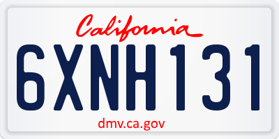 CA license plate 6XNH131