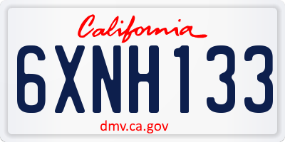 CA license plate 6XNH133