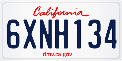 CA license plate 6XNH134