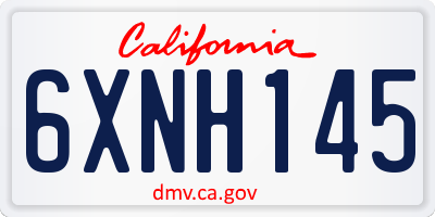 CA license plate 6XNH145