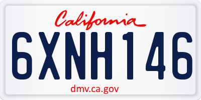 CA license plate 6XNH146