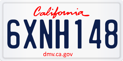 CA license plate 6XNH148