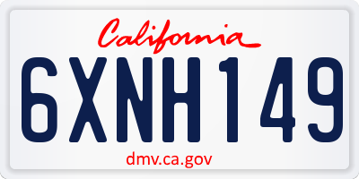 CA license plate 6XNH149
