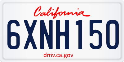 CA license plate 6XNH150