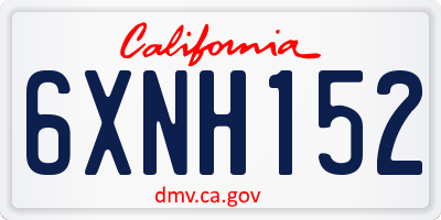 CA license plate 6XNH152