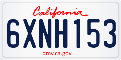 CA license plate 6XNH153