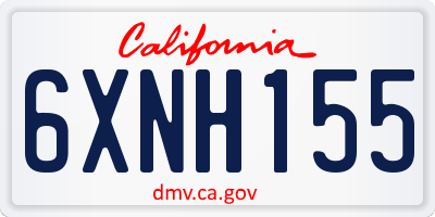 CA license plate 6XNH155