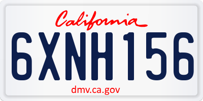 CA license plate 6XNH156
