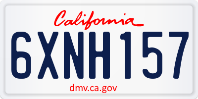 CA license plate 6XNH157