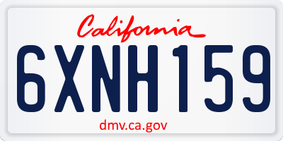 CA license plate 6XNH159