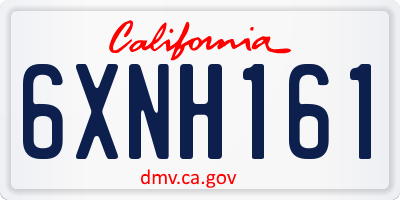 CA license plate 6XNH161