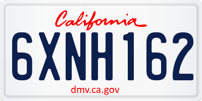 CA license plate 6XNH162