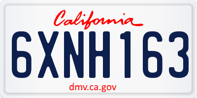 CA license plate 6XNH163