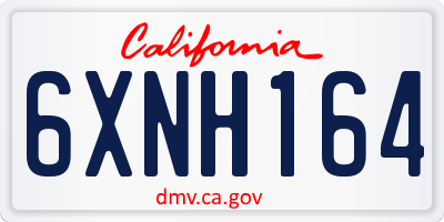 CA license plate 6XNH164