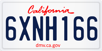 CA license plate 6XNH166