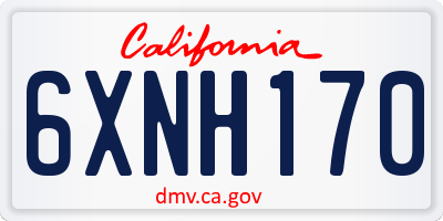 CA license plate 6XNH170